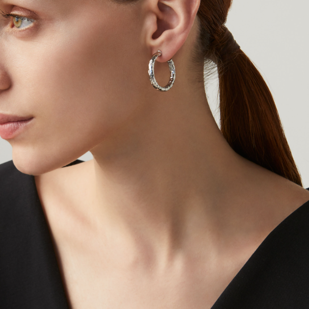 Giovanni Raspini Sterling Silver Rock Light Mini Hoop Earrings