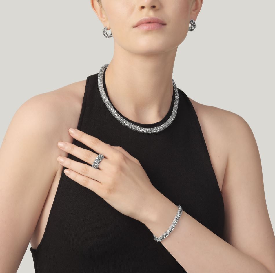 Giovanni Raspini Sterling Silver Petit Perlage Necklace