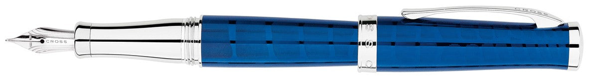 Cross Sauvage Azurite Blue Crocodile Pattern Fountain Pen AT0316-5