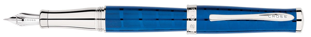 Cross Sauvage Azurite Blue Crocodile Pattern Fountain Pen AT0316-5