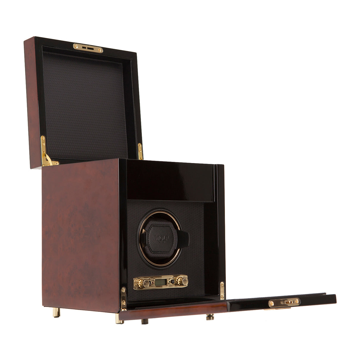 WOLF Savoy Single Winder Watch Winding Box with Storage 454510