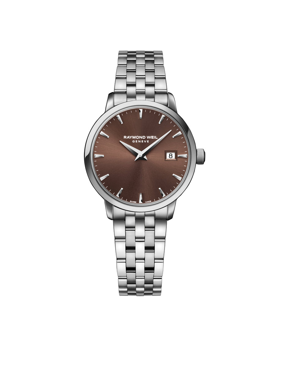 Raymond Weil Toccata Brown Dial Stainless Steel Womens Quartz Watch 29mm 5988-ST-70001