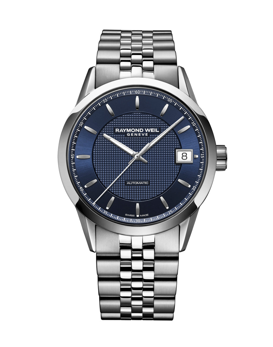 Raymond Weil Freelancer Blue Dial Stainless Steel Mens Watch 2740-ST-50021
