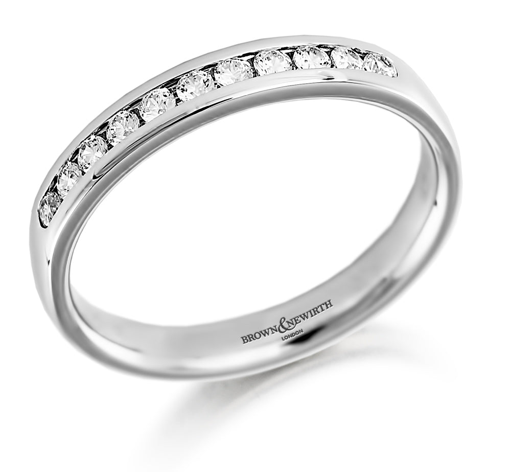 Brown & Newirth Platinum 0.25ct Brilliant Cut Diamond Channel Set Half Eternity Ring HET263