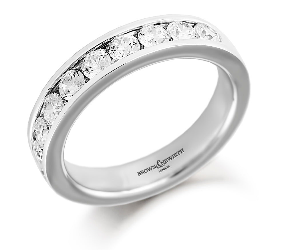 Brown & Newirth Platinum 0.75ct Brilliant Cut Diamond Channel Set Half Eternity Ring HET265