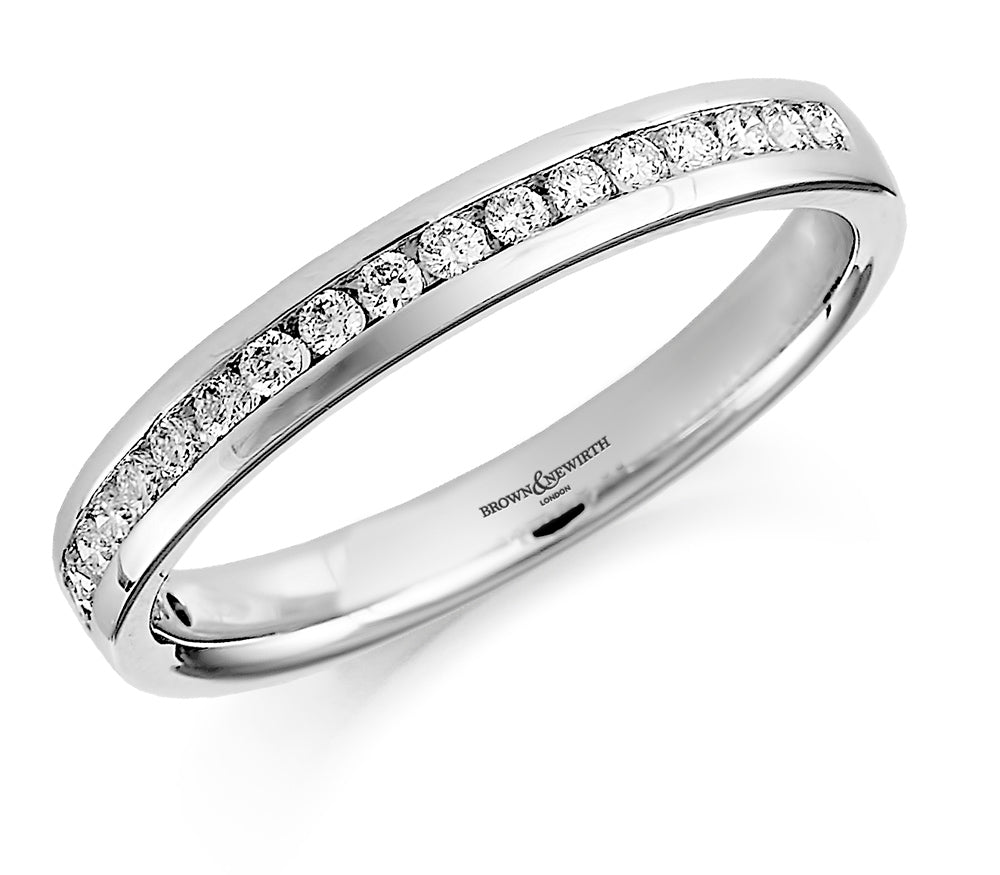 Brown & Newirth Platinum 0.20ct Brilliant Cut Diamond Channel Set Half Eternity Ring HET347