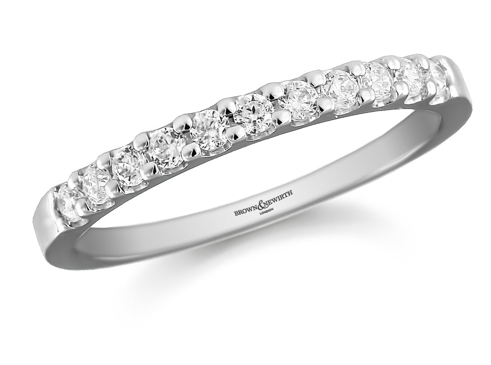 Brown & Newirth Platinum 0.25ct Brilliant Cut Diamond Claw Set Half Eternity Ring HET717
