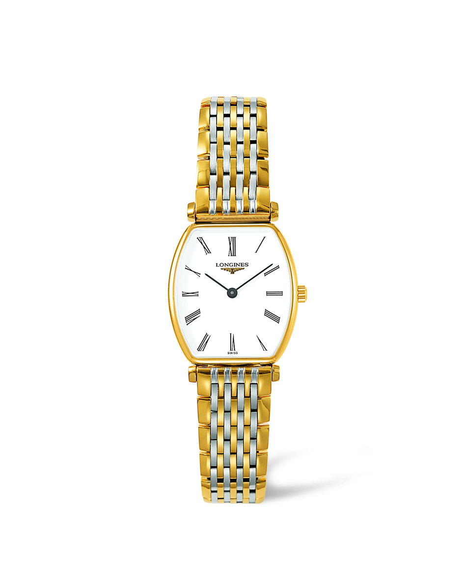 Longines La Grande Classique de Longines White Dial Two Tone Womens Quartz Watch (Tonneau shape) L42052117