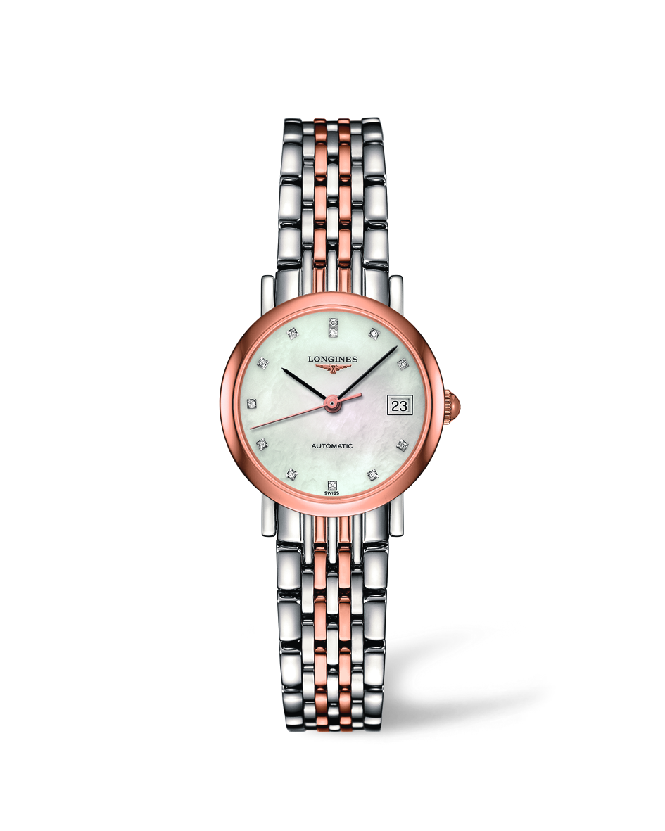 Longines Elegant Collection Mother of Pearl Dial Two Tone Womens Watch L43095877
