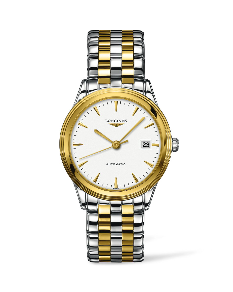 Longines Flagship White Dial Stainless Steel & PVD Gold Plated Mens Watch L48743227