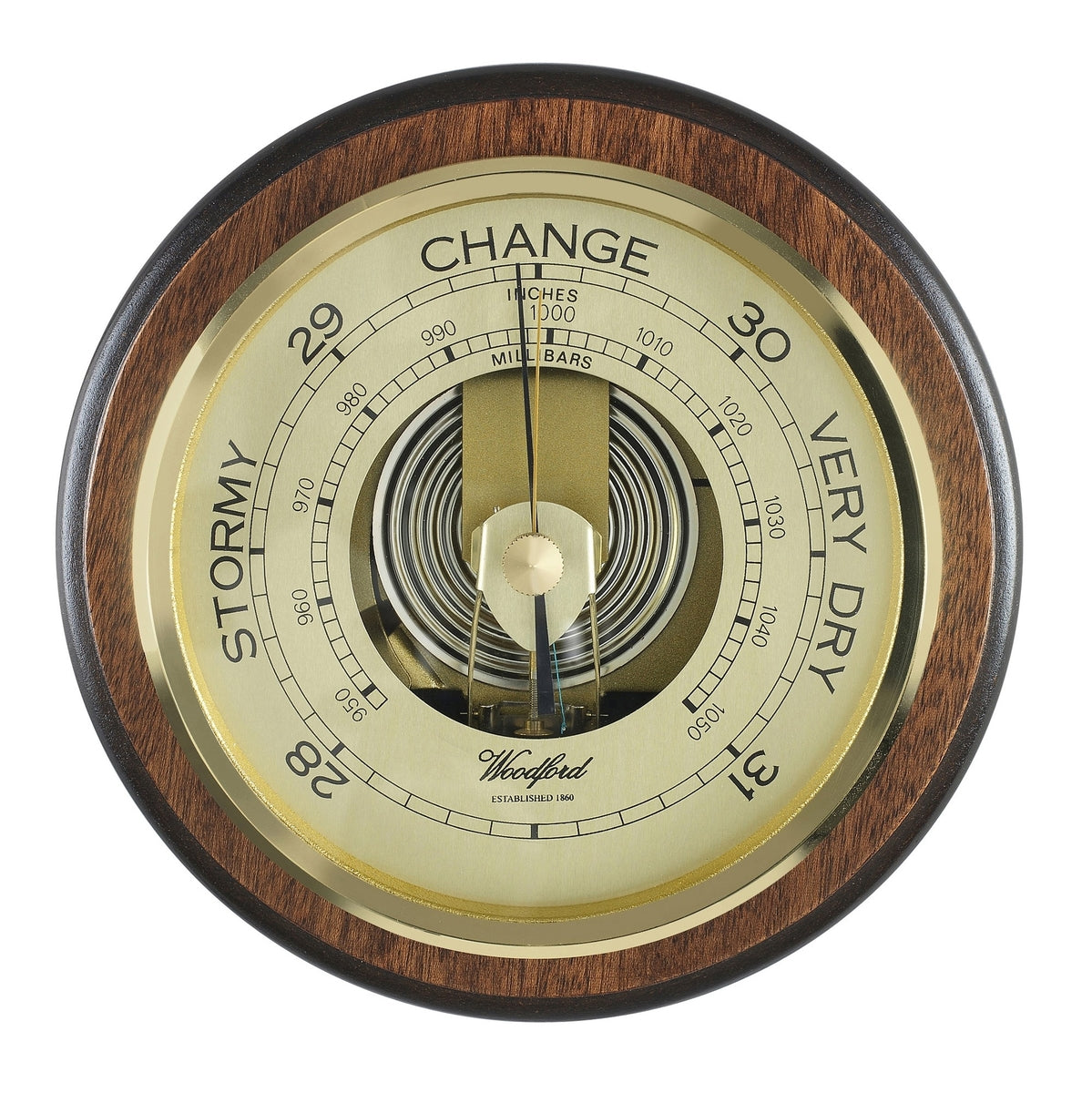 Woodford Mahogany Round Barometer 1611