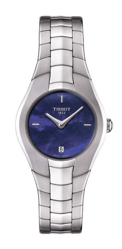 Tissot T-Round Blue Mother of Pearl Dial Stainless Steel Womens Quartz Watch T0960091113100