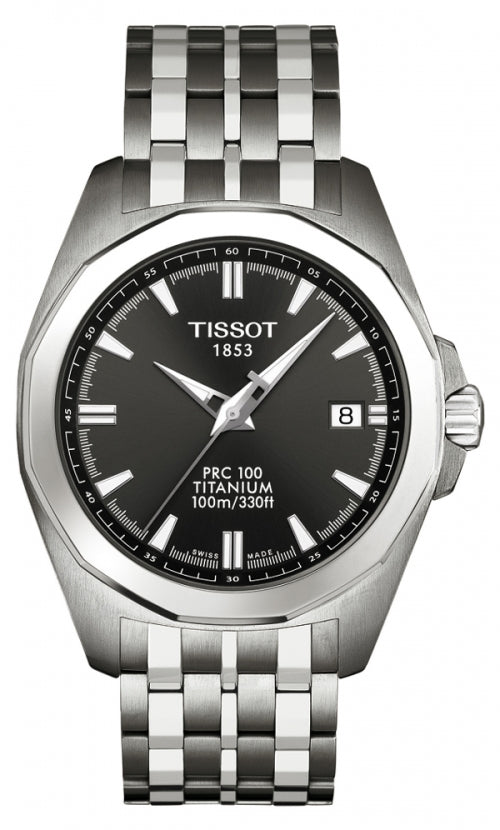 Tissot PRC 100 Gent Anthracite Dial Titanium Mens Quartz Watch T0084104406100