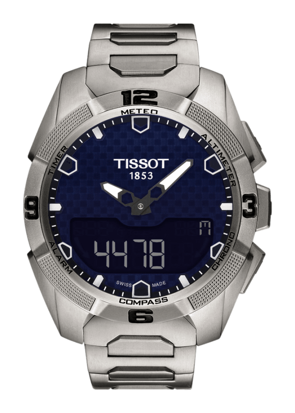 Tissot T-Touch Expert Solar Blue Dial Titanium Tactile Multi-function Quartz Watch T0914204404100