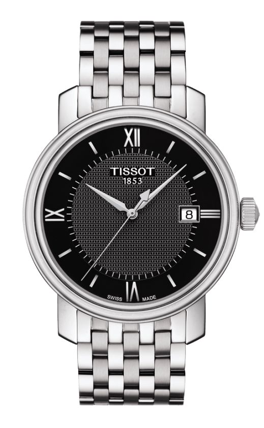 Tissot Bridgeport Black Dial Stainless Steel Mens Quartz Watch T0974101105800
