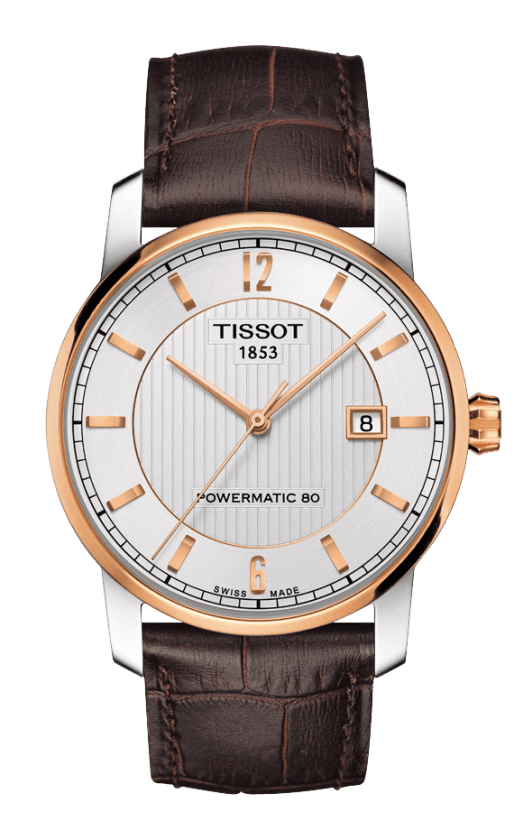 Tissot Titanium & Rose Gold PVD Powermatic 80 Mens Watch T0874075603700