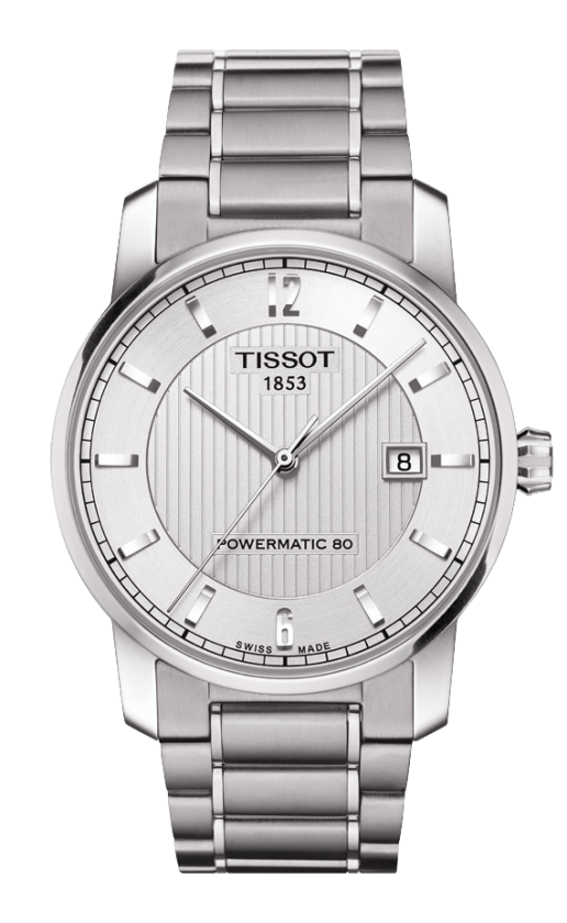 Tissot Titanium Silver Dial Powermatic 80 Mens Watch T0874074403700
