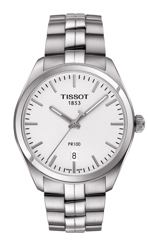 Tissot PR 100 Silver Dial Stainless Steel Mens Quartz Watch T1014101103100