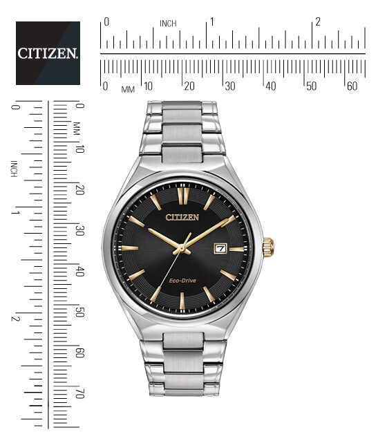 Citizen Eco-Drive Black Dial Stainless Steel Mens Watch BM7310-56H