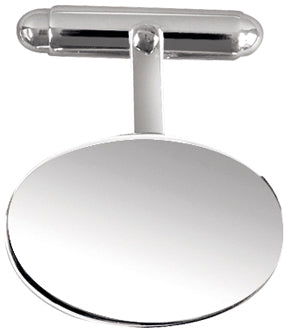 Sterling Silver Classic Oval T-Bar Cufflinks