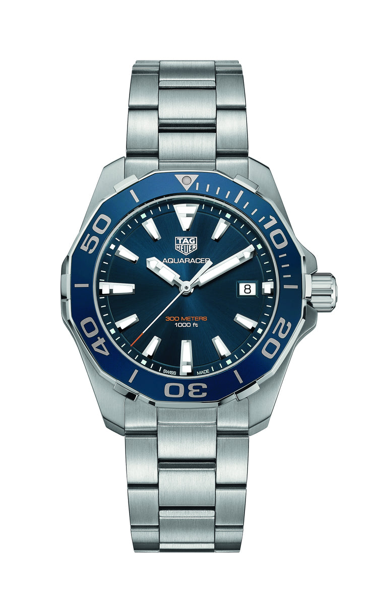 TAG Heuer Aquaracer Blue Dial & Bezel Stainless Steel Mens Quartz Watch WAY111C.BA0928