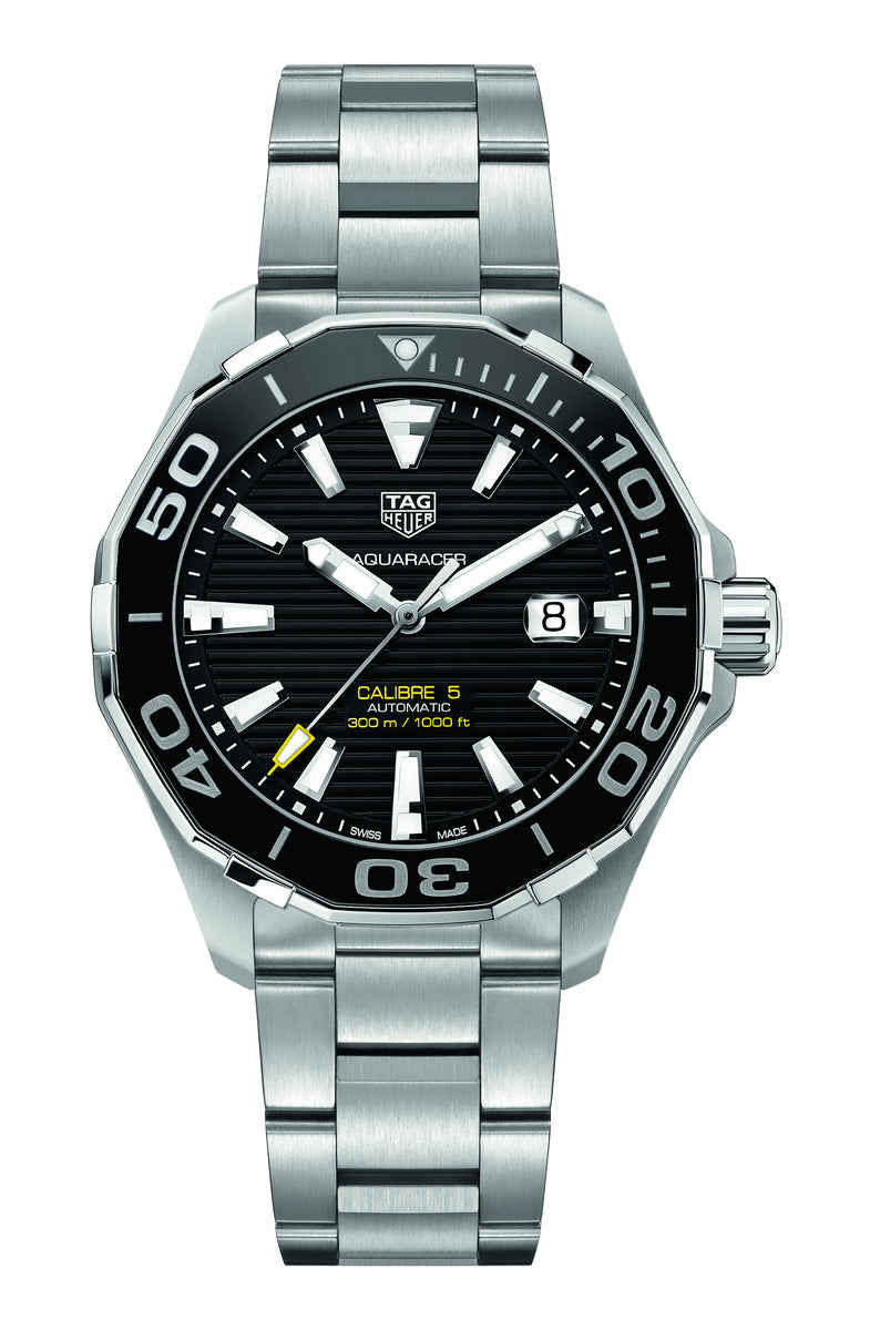 TAG Heuer Aquaracer Black Dial Calibre 5 Automatic Stainless Steel Mens Watch WAY201A.BA0927
