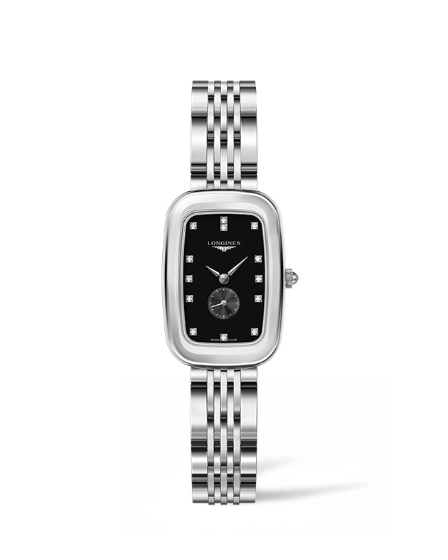 Longines Equestrian Collection Diamond Set Black Dial Stainless Steel Womens Quartz L61414576