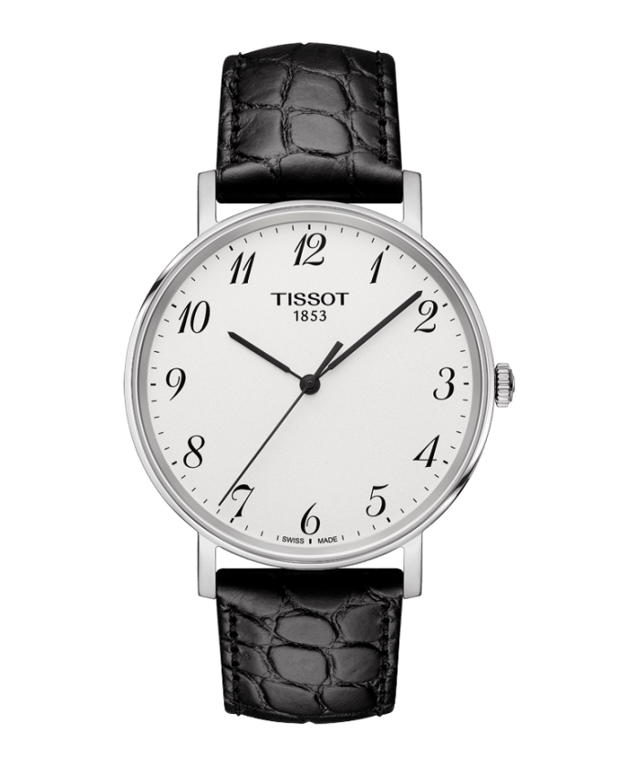 Tissot Everytime Gent Silver Arabic Dial Stainless Steel Mens Quartz Watch T1094101603200