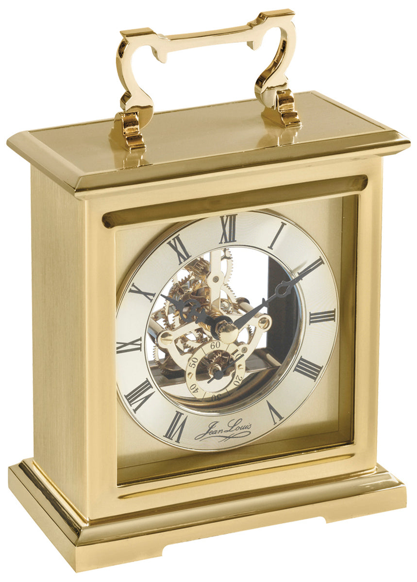 Jean Louis Gold Plated Skeleton Quartz Carriage Clock 1427