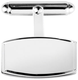 Sterling Silver Classic Tonneau Barrel Shape T-Bar Cufflinks