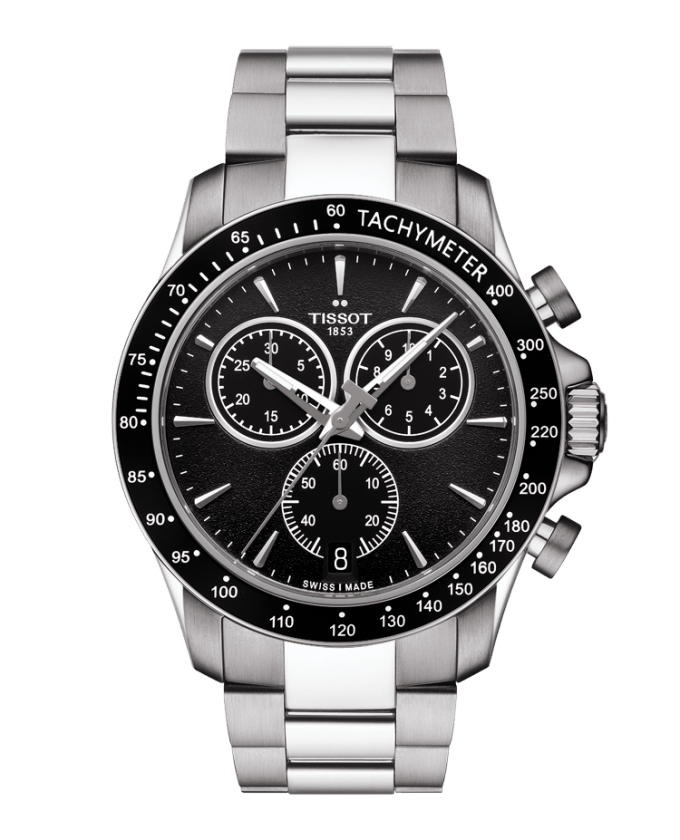 Tissot V8 Black Dial Stainless Steel Mens Quartz Chronograph Watch T1064171105100