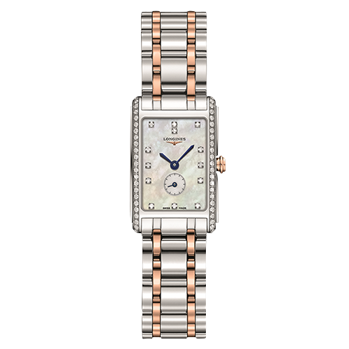 Longines DolceVita Mother of Pearl Dial Diamond Set Two Tone Womens Quartz Watch L52555897