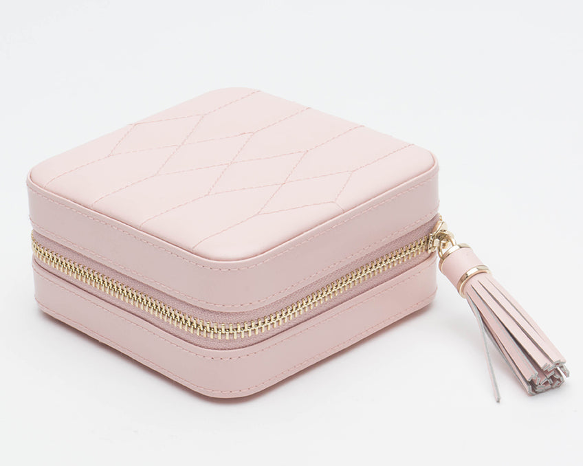 WOLF Caroline Rose Quartz Jewellery Zip Travel Case 329915