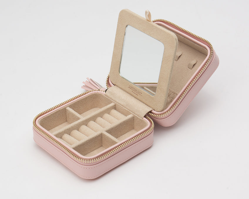 WOLF Caroline Rose Quartz Jewellery Zip Travel Case 329915