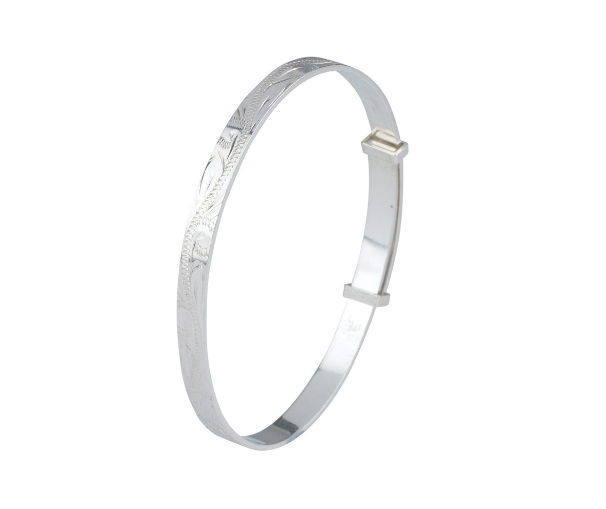 Sterling Silver Expanding Christening Bangle