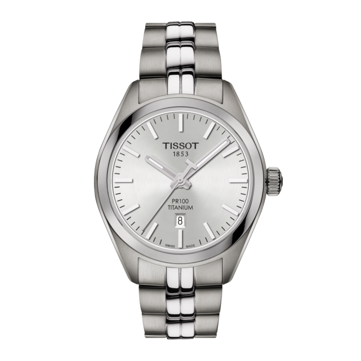 Tissot PR 100 Lady Silver Dial Titanium Womens Quartz Watch T1012104403100