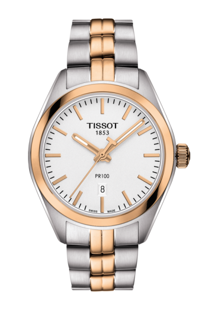 Tissot PR 100 Lady Silver Dial Two Tone Womens Quartz Watch T1012102203101