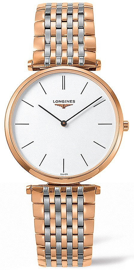 Longines La Grande Classique de Longines White Dial Rose Two Tone Mens Quartz Watch L47551927