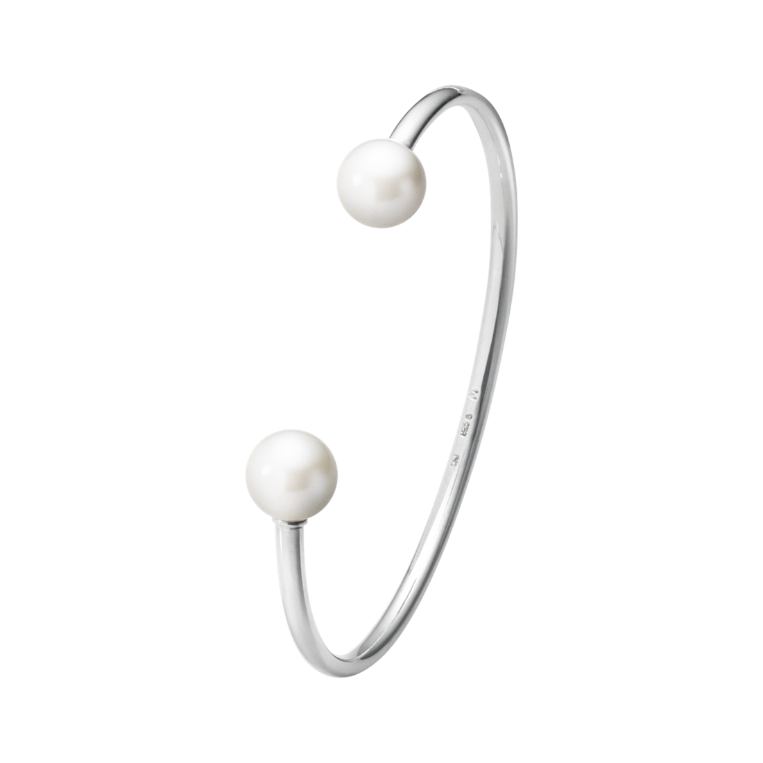 Georg Jensen MOONLIGHT GRAPES Sterling Silver & Pearl Torque Bangle 10003413