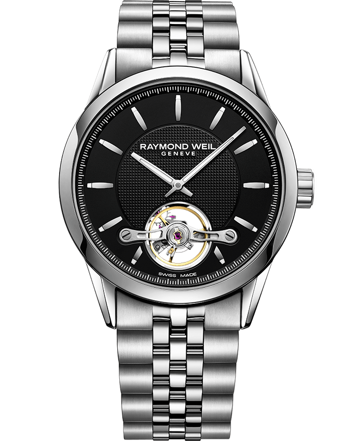Raymond Weil Freelancer Calibre RW1212 Black Dial Stainless Steel Mens Watch 2780-ST-20001