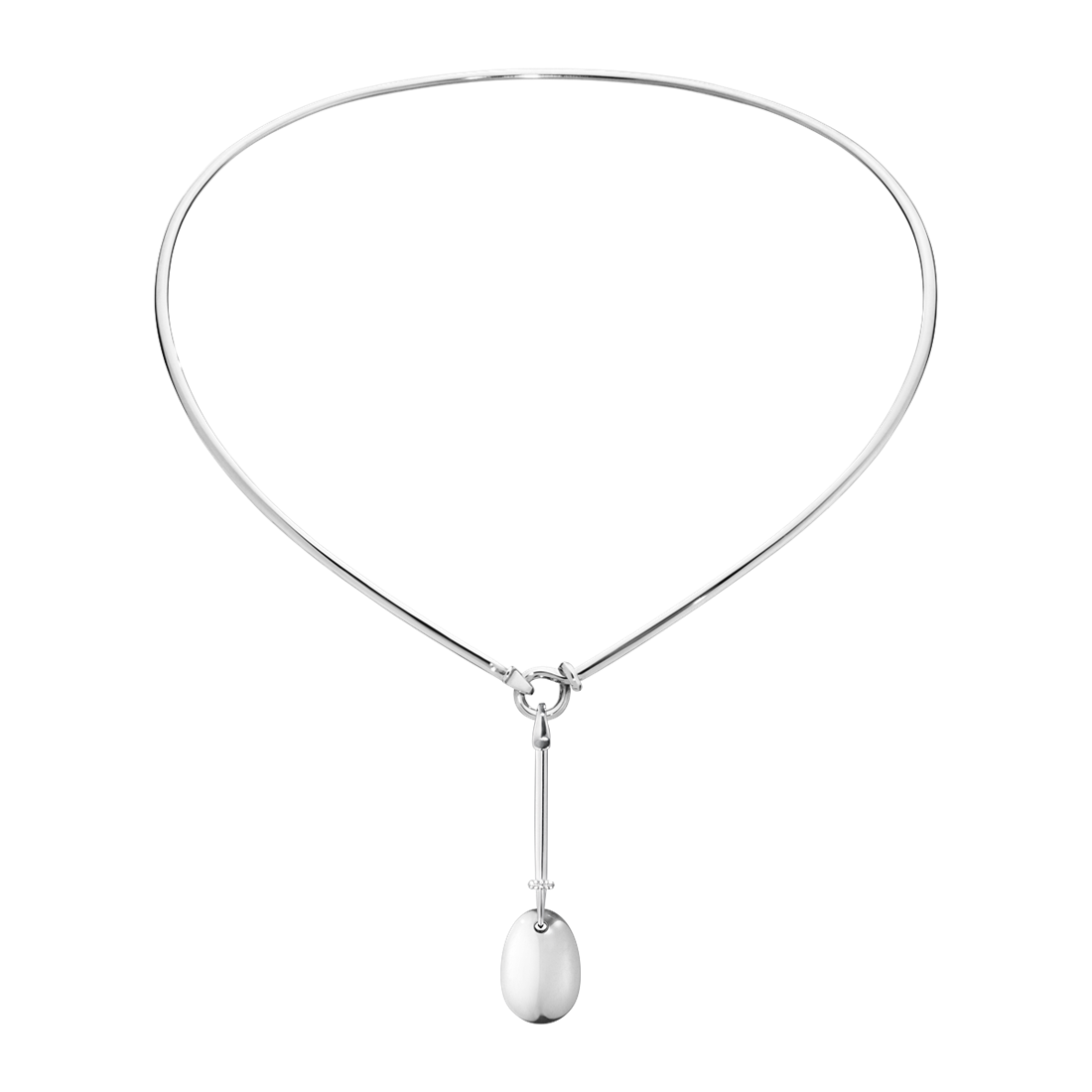 Georg Jensen DEW DROP Sterling Silver & Diamond Pendant Necklace 3536398