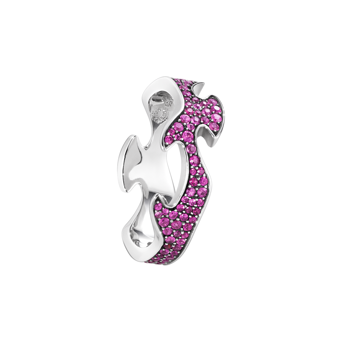 Georg Jensen FUSION 18ct White Gold & Pink Sapphire Centre Ring 3572520