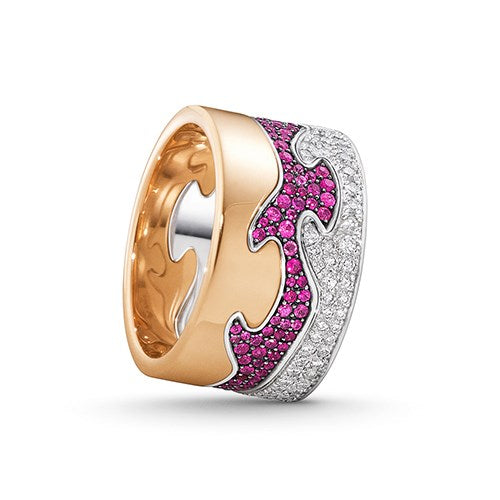 Georg Jensen FUSION 18ct White Gold & Pink Sapphire Centre Ring 3572520