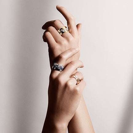 Georg Jensen FUSION 18ct White Gold & Sapphire Centre Ring 3570500