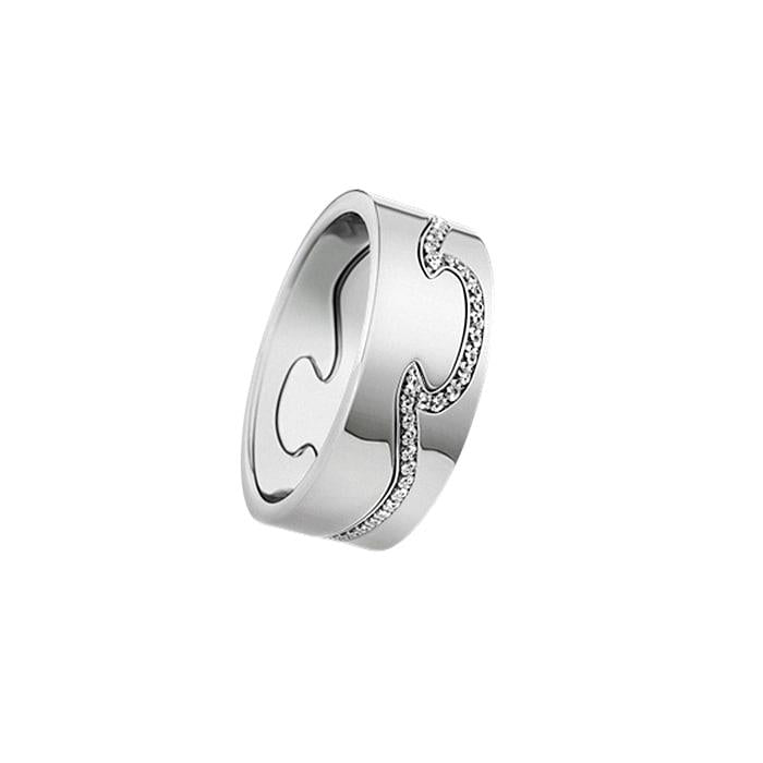 Georg Jensen FUSION 18ct White Gold & Diamond End Ring 3570860