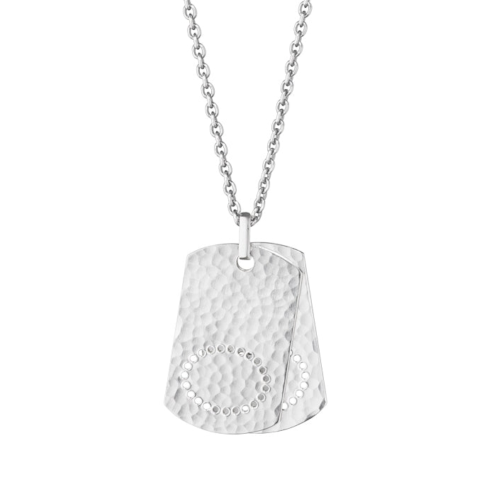 Georg Jensen SMITHY Sterling Silver Mens Dog Tag Pendant 3536515