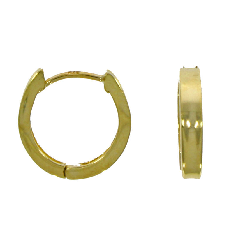 9ct Gold Polished Concave Huggy Hoop Earrings