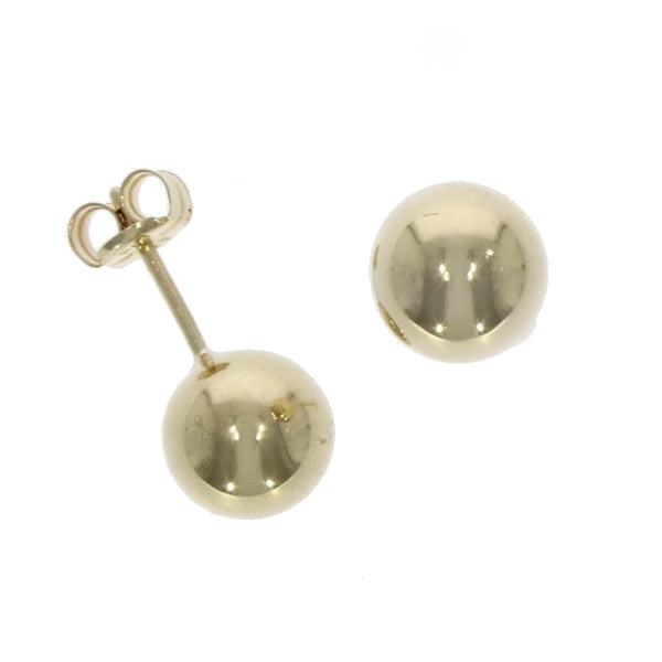 9ct Gold Classic Ball Stud Earrings (8mm)
