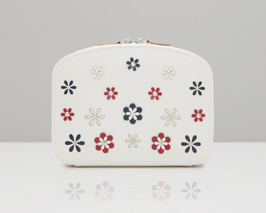 WOLF Blossom White Travel Zip Jewellery Case 467353