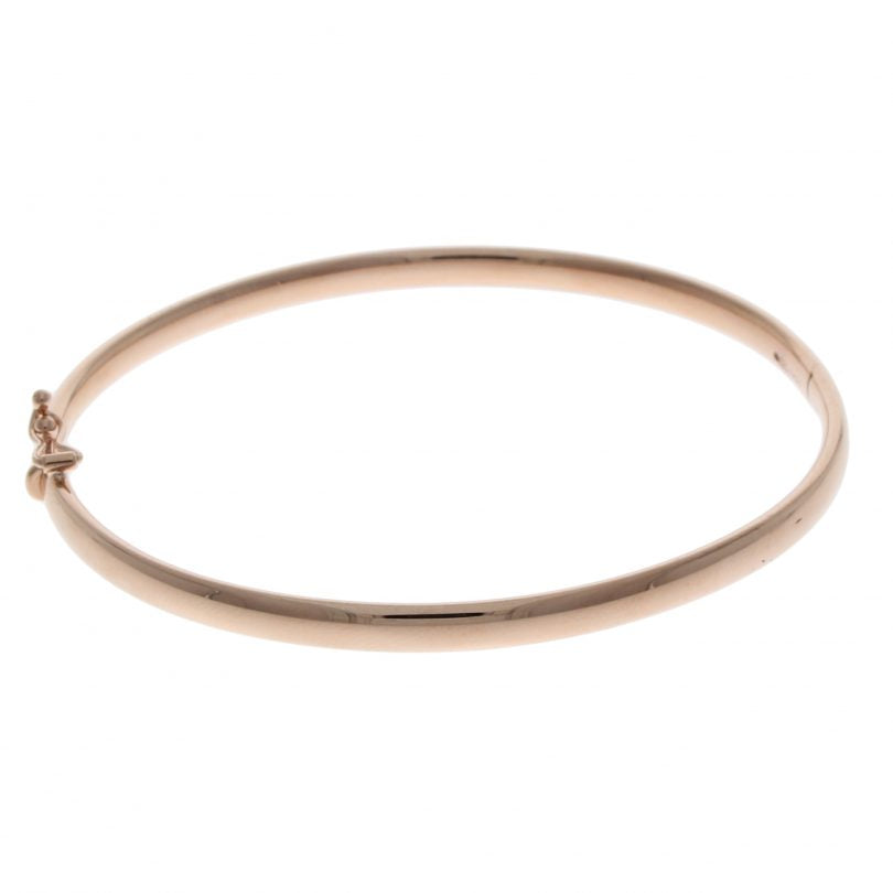 9ct Rose Gold Oval Hinged Bangle